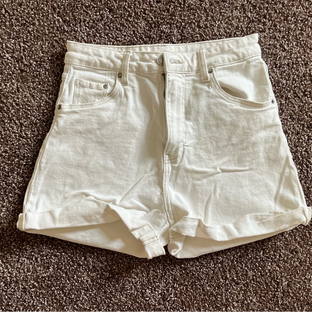 H&M High Waist White Women's Shorts